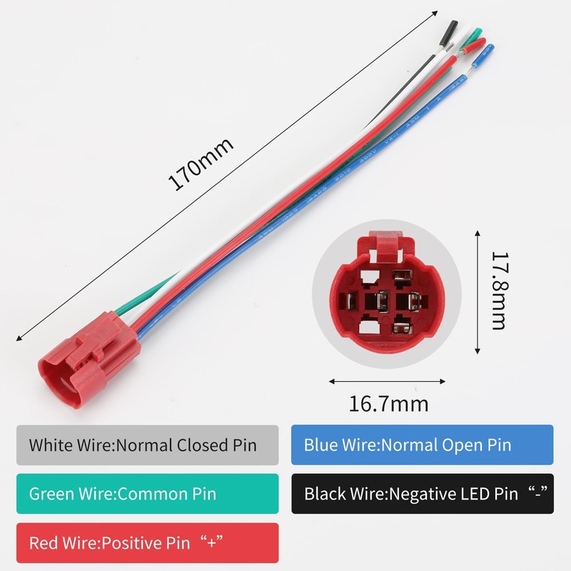 YMJSAN 16mm Latching Push Button Switch 12V DC On Off