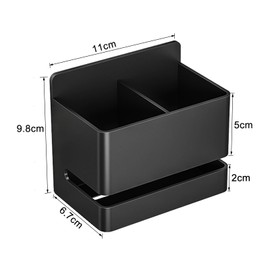 YESENT Aluminum Electric Toothbrush Holder - Bathroom Wall Mounted Toothbrush Holder (Black, Double Slot)