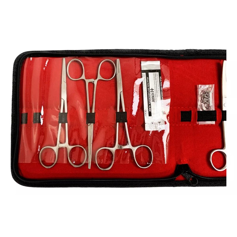 Hergom Estuche De Disección Kit 12 Piezas Acero Inoxidable Hergom