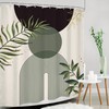Dark Green Boho Shower Curtain 60Wx72H Black Green Modern Bohemian