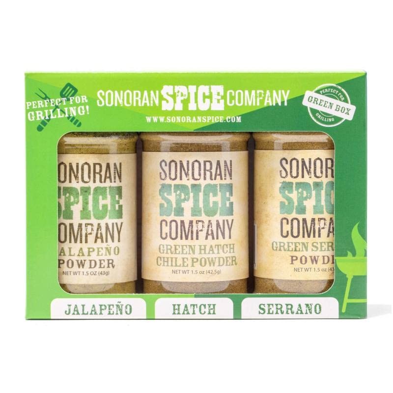 Serrano, Hatch Green Chile, Jalapeno Powder Gift Set 1.5 Oz
