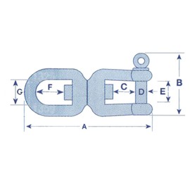 8MM Stainless Steel Swivel Eye Jaw - Marine Boat Sailing Pin 1662KG