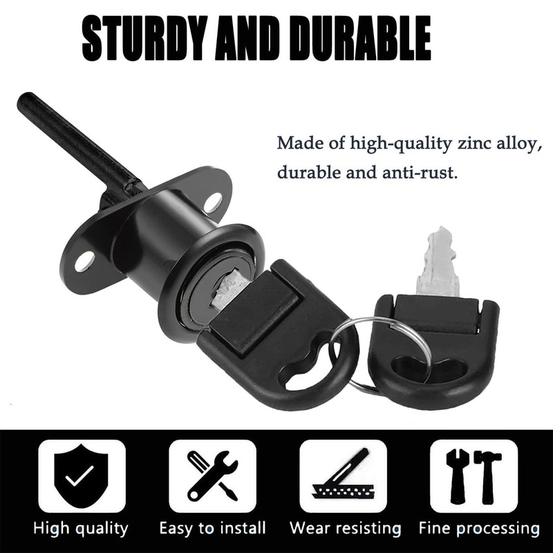 2 Piece Cabinet Plunger Lock Furniture Desk Drawer Plunger Locks
