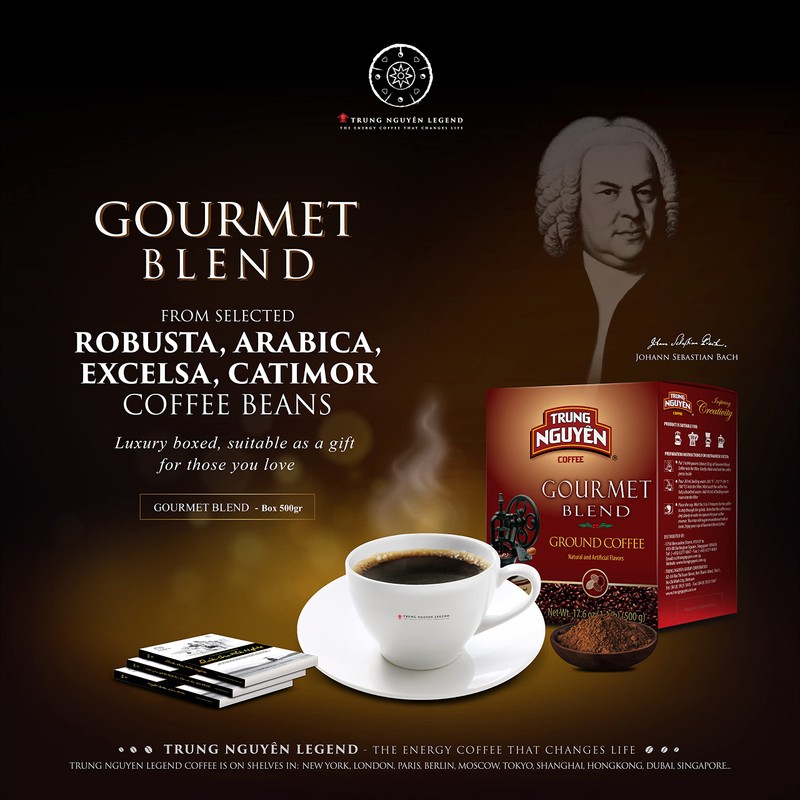 TRUNG NGUYEN LEGEND GOURMET BLEND Premium Roasted Ground Coffee -