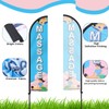 Remagr 2 Pack Massage Flag Banner for Business 11ft Massage