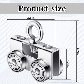 Electric Hoist Installation Roller Trolley for 1-5/8" Wide and All 1-5/8", Trolley Assembly Silent Electric Hoist Trolley for Taller Strut Channel (Ring Style, 4 Pcs)