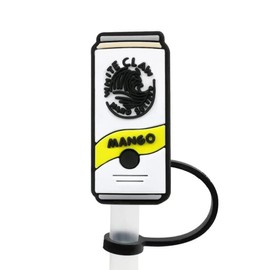 STAW TIP CAPS -Silicone - Straw Tips Cover - Reusable Drinking Straw Tips- (MANGO), 2.3 CM