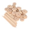 Unfinished Wood Wheels DIY Polished Round Wheel Wooden Pieces for