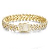 NOBYLO 12MM Cuban Link Bracelet 14K/ White Gold Plated Full