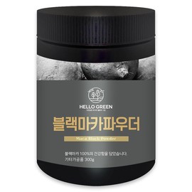 Hello Green 헬로우그린 100% 페루산 블랙 마카 분말 300g(통) HelloGreen 100% Peruvian Black Maca Powder 300g (Container)