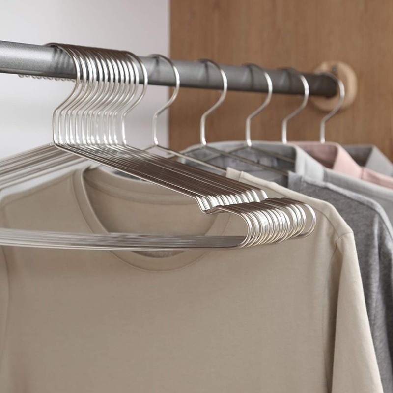 Tosnail 50 Pack Stainless Steel Strong Wire Metal Hangers Heavy