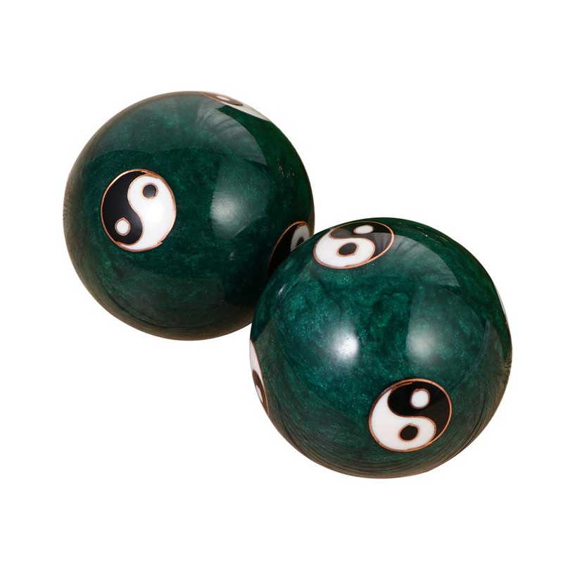 Healifty 1 Pair Jade Massage Balls Chinese Tai Chi Pattern
