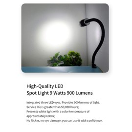 Gooseneck LED Light, Clamp Gooseneck Light 900 Lumen 120 Volt Fixed with C Clamp Industrial Work Lamp for Machine Tools and Lathe