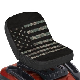 Brosoneto Green Camo Riding Lawn Mower Cushion Seat Cover, Universal Lawn Mower Seat Cover with Storage Bag Easy to Install Persistent