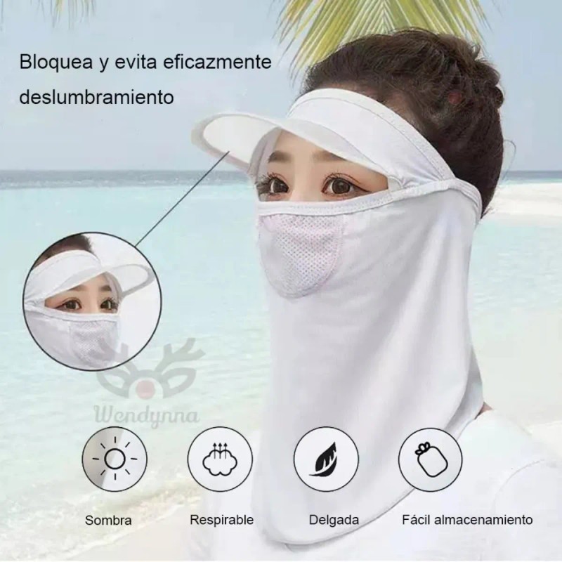 3pcs Mangas Elasticidad Protectora Uv Y Máscara Sombrero Sol
