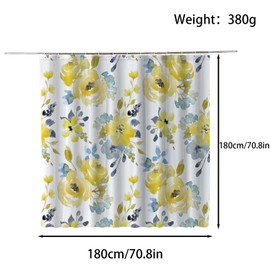 FAIRYGATE Beach Shower Curtain Floral Shower Curtain for Bathroom Colorful Leaves Bathroom Decoration Shower Curtains Set with Curtain Hooks B8119