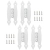 Rierdge 4 Pcs White Flush H-Hinges, Antique H-Shape Hinges for