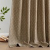 MIULEE Decorative Back Tab Linen Curtains with Geometric Pattern for
