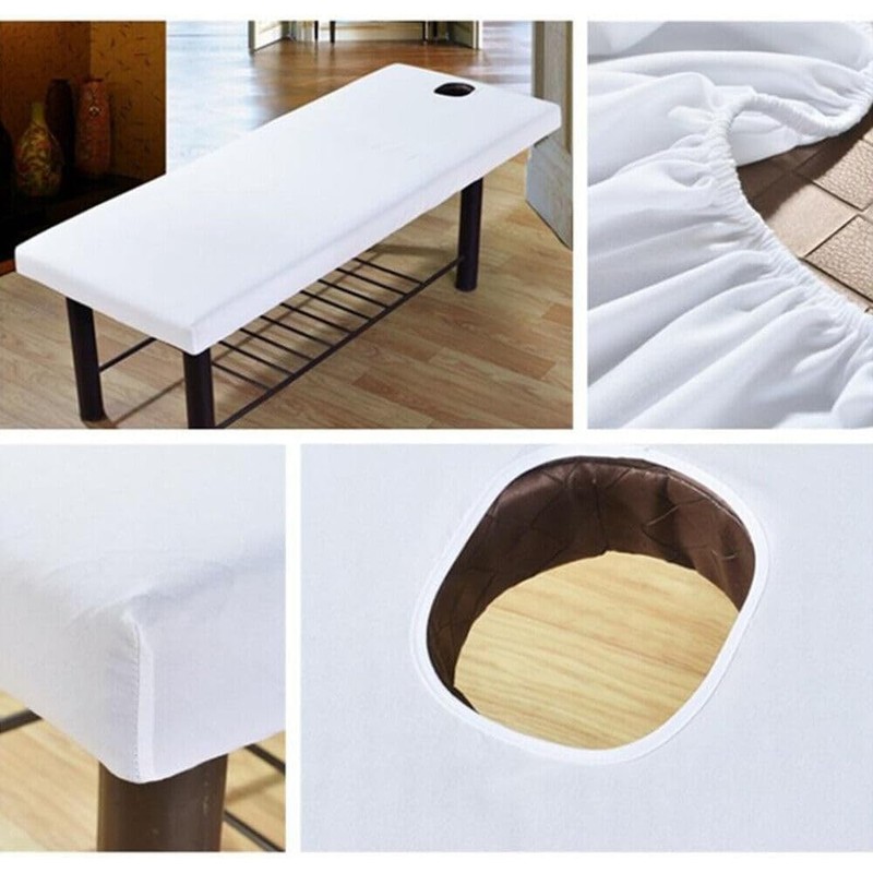 Yunzhou Massage Table Sheets, Massage Bed Cover with Face Hole,