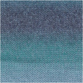 Rico Fashion Cotton Light & Long dk Colour 05 Turquoise Blue Cotton Yarn with Long, Subtle Degradé Colour Gradient for Knitting and Crocheting