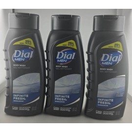 Dial Men's Infinite Fresh Sandalwood Body Wash 20 oz All Day Fresh ( 3 pc