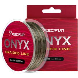 Piscifun Onyx Braided Fishing Line Advanced Superline Braid Lines 150Yd 6lb Moss Camo