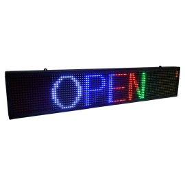 Unbranded/Generic 7.5"x39" LED Self-design Programmable Scrolling Message Open Sign Display Board - Multi-Color