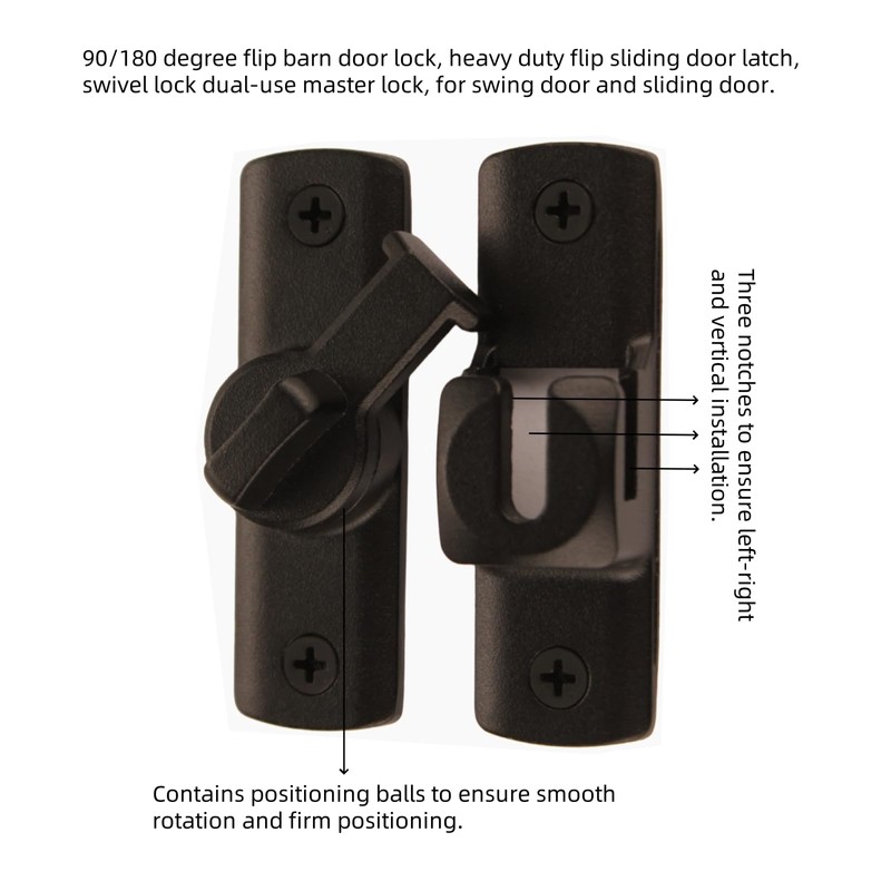 Barn Door Latch 90/180 Degree flip Latch Update Designs,Sliding Door