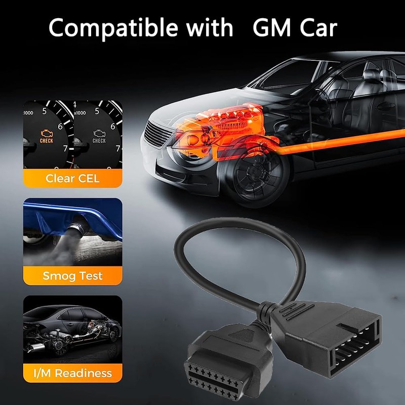 TIMEJONS OBD1 12 Pins to OBD2 16 Pins Scanner Diagnostic