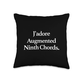 J'adore Music J'Adore (I Love) Augmented Ninth Chords, Funny Minimalist Throw Pillow, 16x16, Multicolor