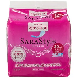 Nepia SARAStyle Inner Sheet 30 (Sara Style), 1.0 fl oz (30 ml), For Small Amounts, 20 Sheets, For Light Urinal Stuffiness, Set of 2