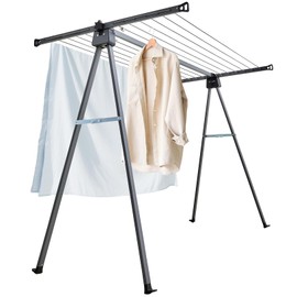 JS HANGER A Shape Clothes Drying Rack Folding Outdoor Clothesline, Heavy Duty Stainless Steel Laundry Drying Rack, Foldable Portable Clothing Dryer 46 Feet