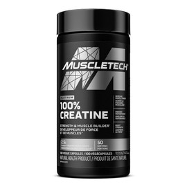 MUSCLETECH MuscleTech Platinum 100% Creatine | MuscleTech | Creapure | Muscle + Strength Builder for Men & Women | Workout Recovery Supplement | 100 Vegan Capsules | 50 Servings