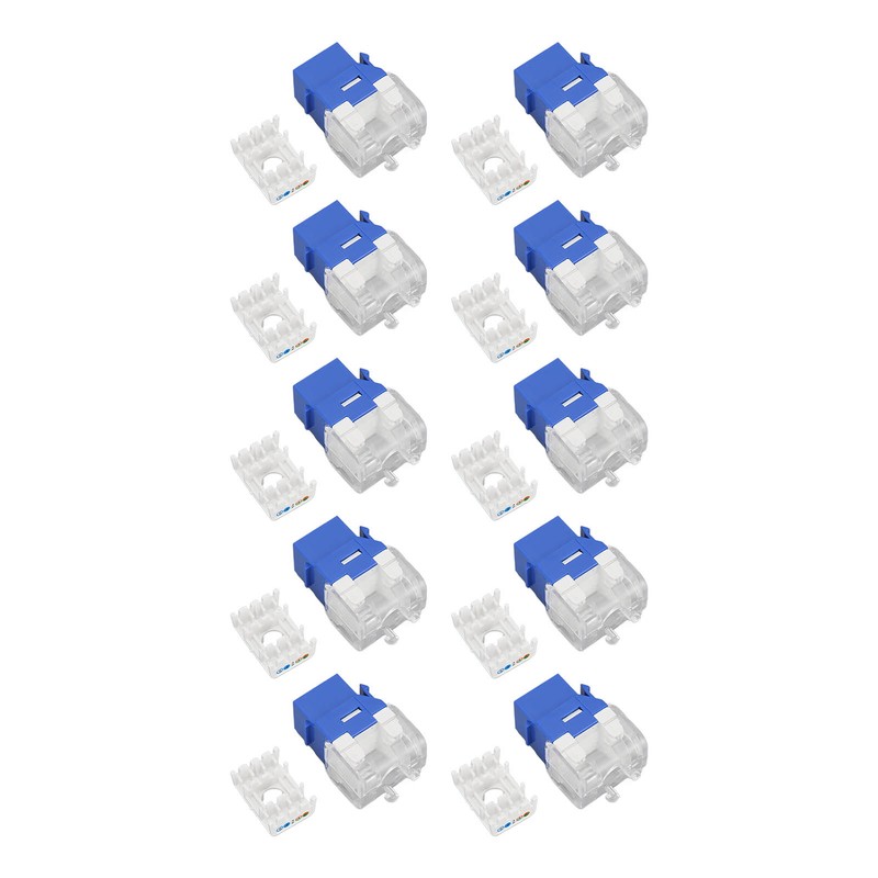 50PCS RJ45 Cat5e Unshielded Network Module 180 Degree Punch Free