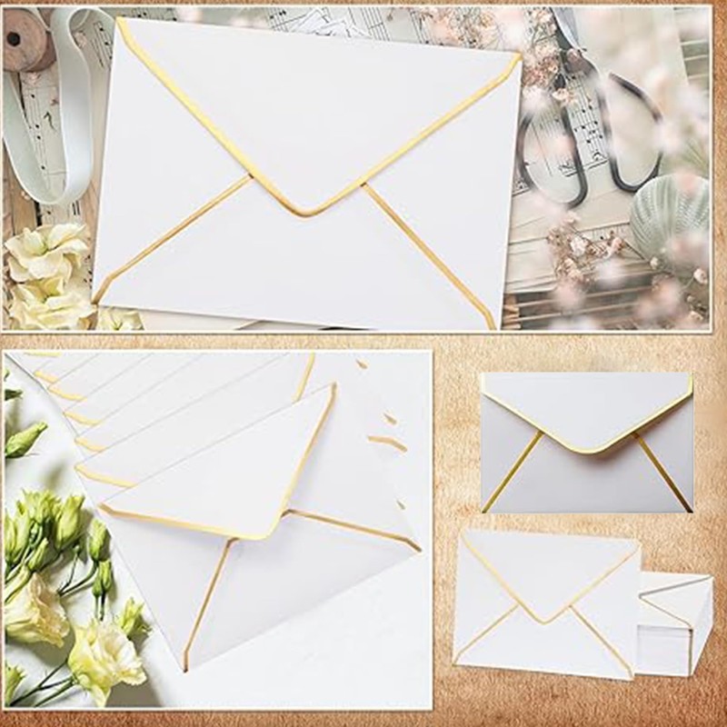 Roczential 24 Envelopes, Mini Envelopes, Business Card Size, Simple, Stylish,