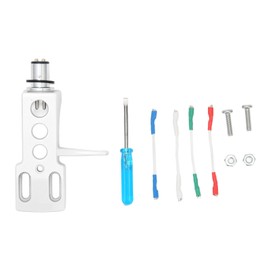 Vinyl Stylus Holder Aluminium Alloy Vinyl Record Phonograph Cartridge Holder with 4 Connection WiresWhite