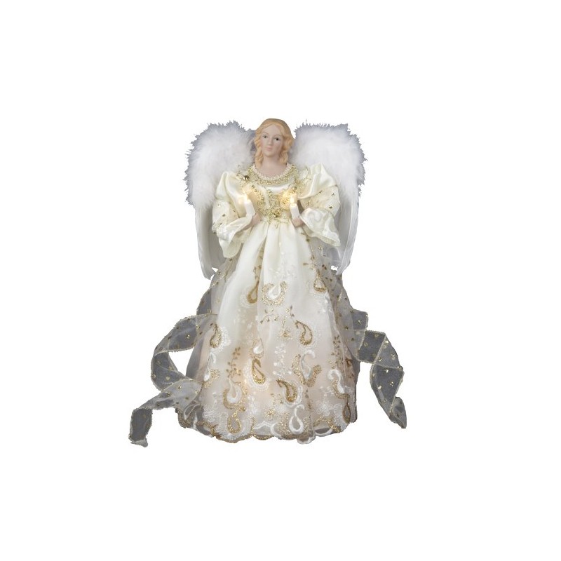 Kurt Adler UL 10 Light 14-Inch Gold Angel Treetop