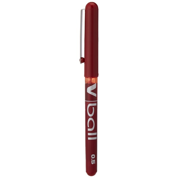 Pilot BL-VB5 VBall 0.5mm VSystem Liquid Ink Roller Ballpoint Pen Bulk Pack (12pcs) - Red Ink