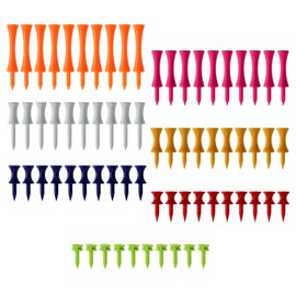 SYF-UN Golf Tees Plastic, 70 Pcs Mixed Sizes Castle Golf Tees, Durable Winter Golf Tees Small Castle Tees in Multiple Colors(25mm, 32mm, 39mm, 45mm, 51mm, 59mm, 70mm)