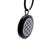 Orgone pendant with silver Flower of Life, Black Tourmaline and