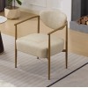 Beige PU Modern Leisure Dining/Living/Bedroom Chair Foam Back Seat Soft