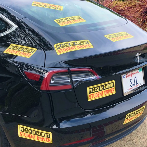 Stickios Non-Magnetic Student Driver Stickers - Removable Vinyl Decal Signs