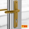 TSS Gold UPVC Door Handle Pair Set, 92mm PZ (Centres),