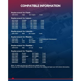 KAX 510063 Front Wheel Bearing and Hub Assembly Compatible with 2004-2018 Toyota Camry, 2007-2014 Ford Edge, 2004-2010 Toyota Sienna, 2007-2018 Lexus ES350, 2PCS Wheel Bearing