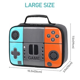 Boys Lunch Box Kids Game Lunch Bag School Lunchbox Leather Reusable Snack Boxes Insulated Meal Prep Bag for Kids Boy Girl Men