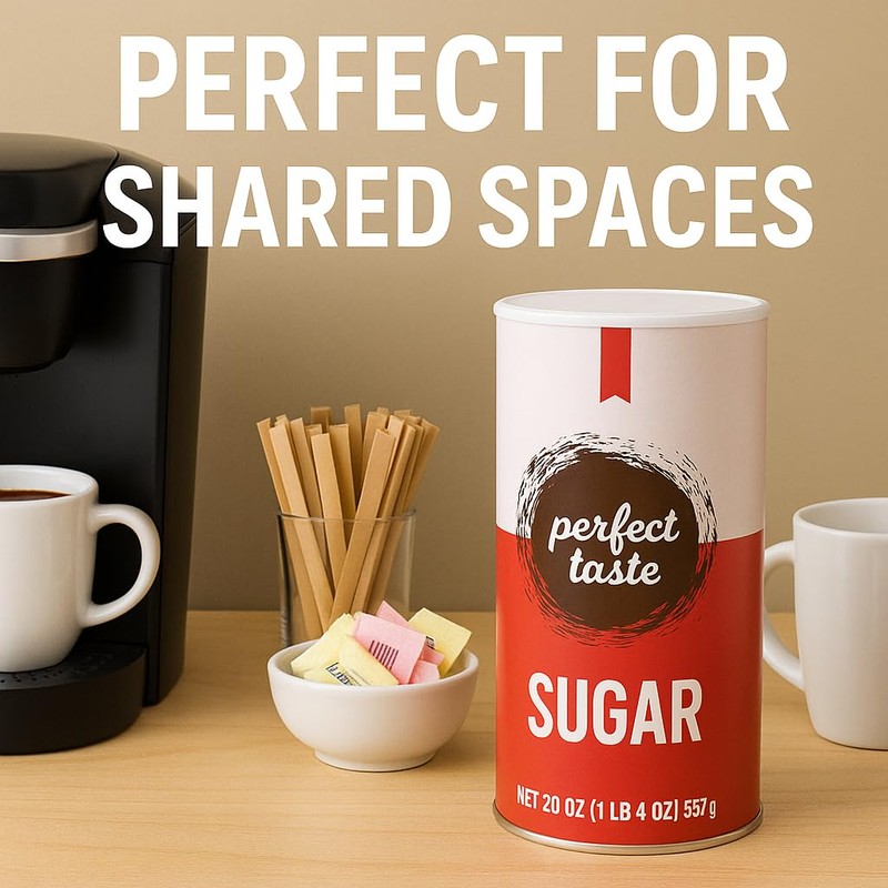Perfect Taste Granulated Sugar – 20 oz Sugar Canister –
