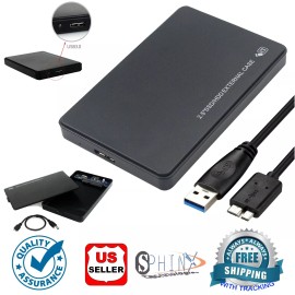 Generic EASY install Black 2.5" SATA USB 3 Laptop Hard Drive HDD Enclosure External Case