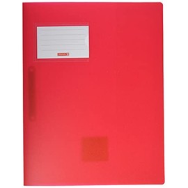 Brunnen Fact!pp File Folder A4 Translucent Polypropylene with Name Tag with Inner Pocket Red