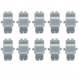 TXWTXPJ-10 Pack LC Duplex Singlemode Fiber Optic Coupler Keystone Jack,LC to LC Duplex Coupler Keystone Jack Modular for Patch Panels and Wall Plates,Surface Mount Boxes-White