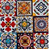 Escanver Azulejo Talavera Relieve Lote De 40 Piezas Variadas Confeti